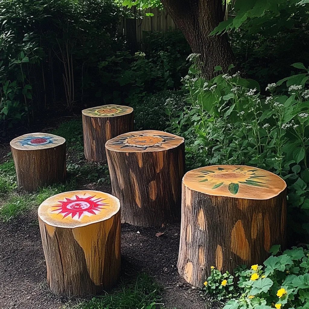 Painted Log Garden Seats: The Ultimate Amazing Guide for 7 Stunning Designs