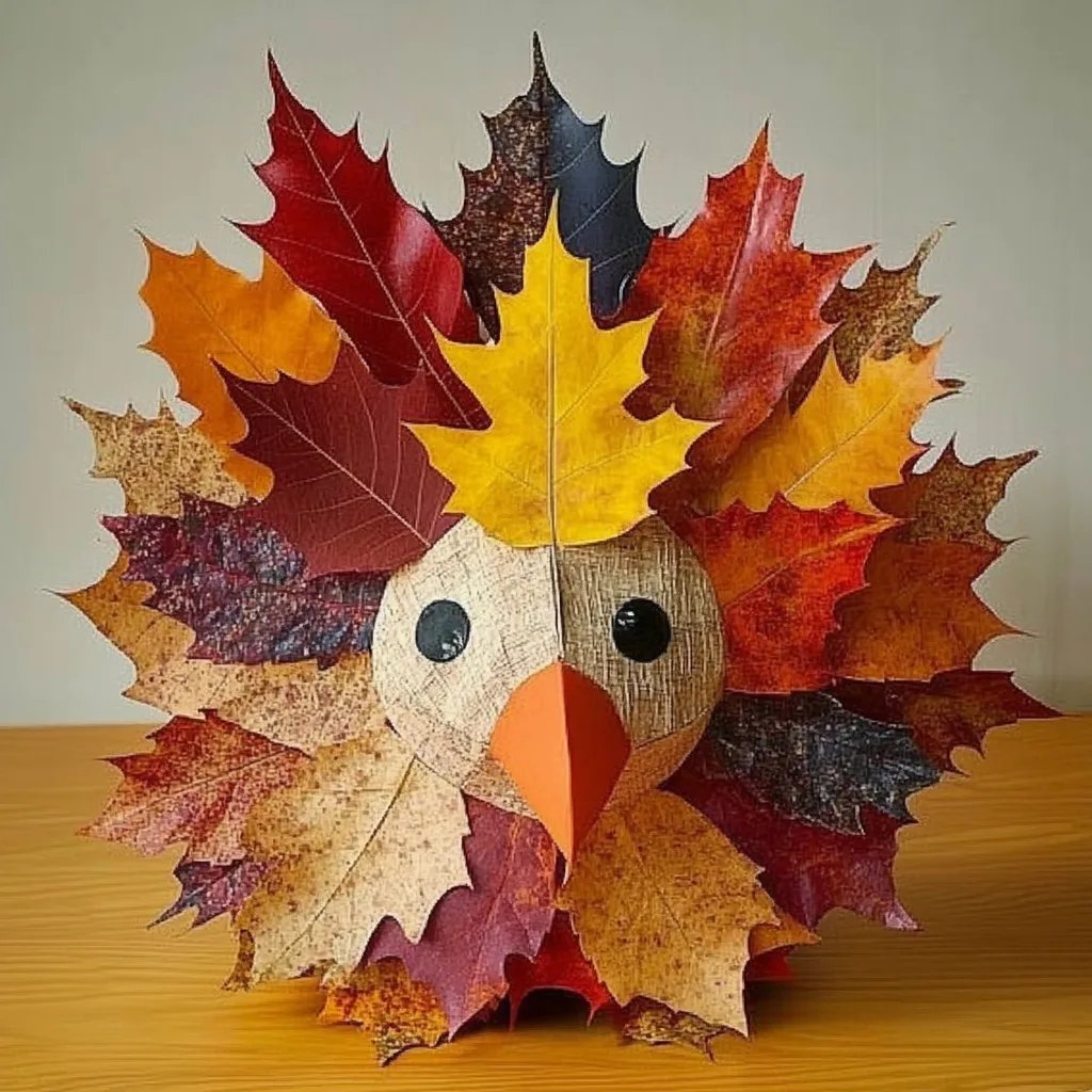 Crafting Joyful Memories: How to Make a Colorful Leaf Turkey Craft